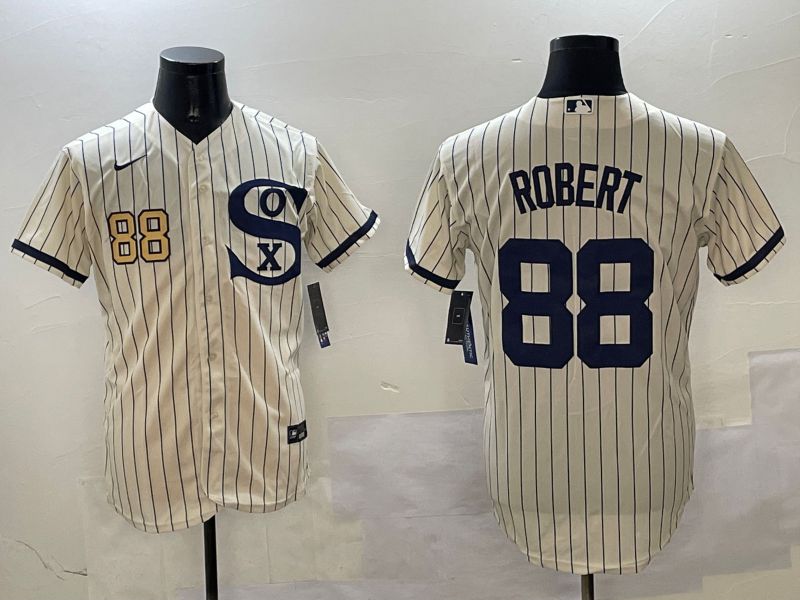 Men Chicago White Sox #88 Robert Cream Stripe Dream Edition Game 2025 Nike MLB Jersey style 4
